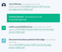 Contract Hound using Docusign for contract approval