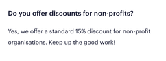 Juro non-profit discount of 15%
