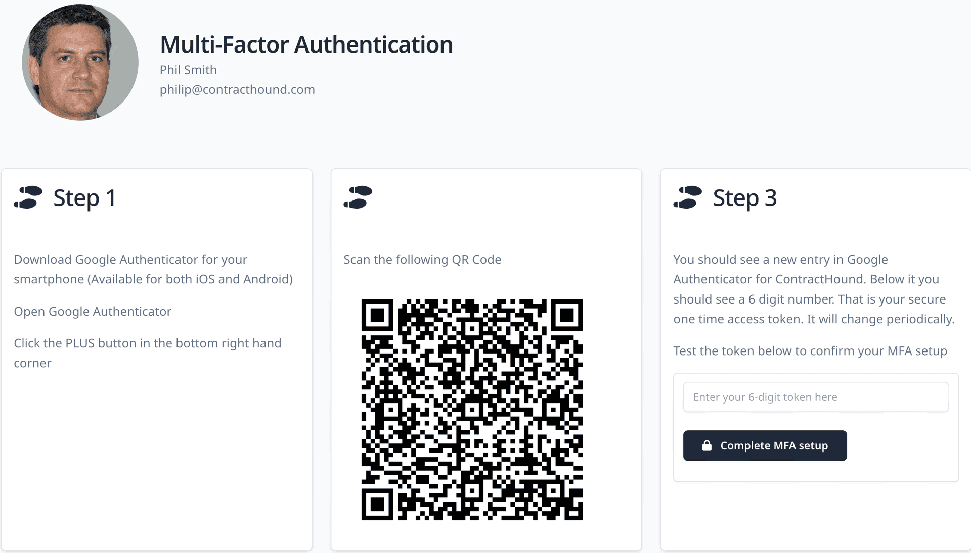 Multi-factor authentication setup